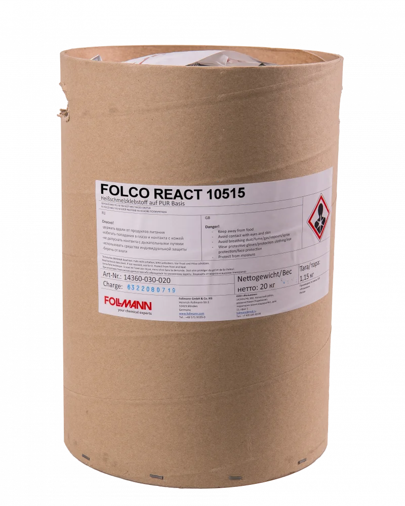 ПУР расплав FOLCO REACT 10520 для каширования (FLAT LAMINATION), 20 кг